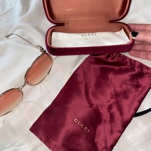 Gucci Oval Web GG Sunglasses in Rose